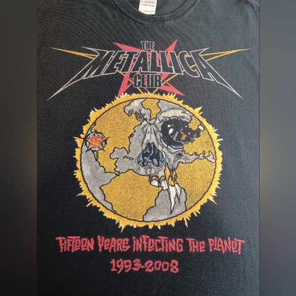 Vintage Metallica Club Infecting The Planet 1993-2008 Rock Metal Sz XL T-Shirt - Picture 9 of 13